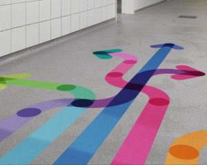 Bewegwijzering Vloersticker Onderwijs