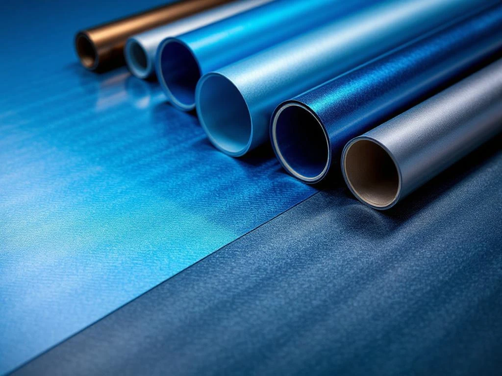 Professionele voertuigwrapping materialen met vinyl rollen, carbon fiber texturen en applicatiegereedschap in studioverlichting
